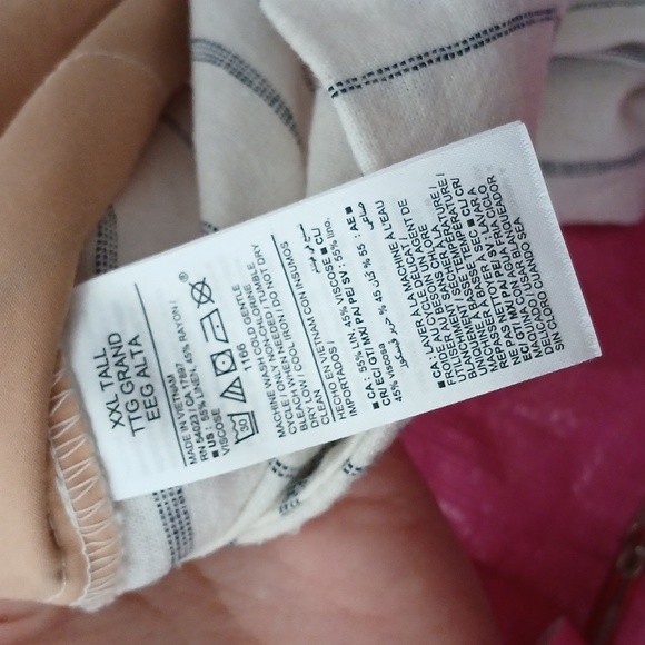 Linen Rayon Viscose Blend Wide Leg High Wasted Tall Fit Trousers - Picture 7 of 7